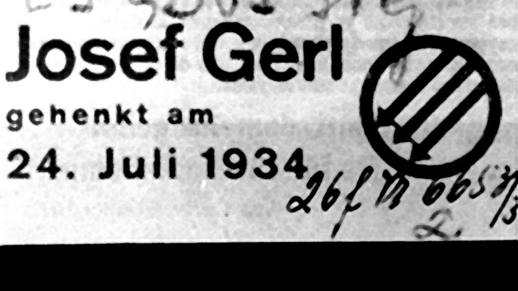 Todesanzeige von Josef Gerl, 1934