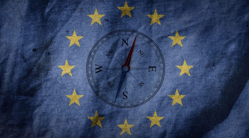 Kompass in der EU-Flagge