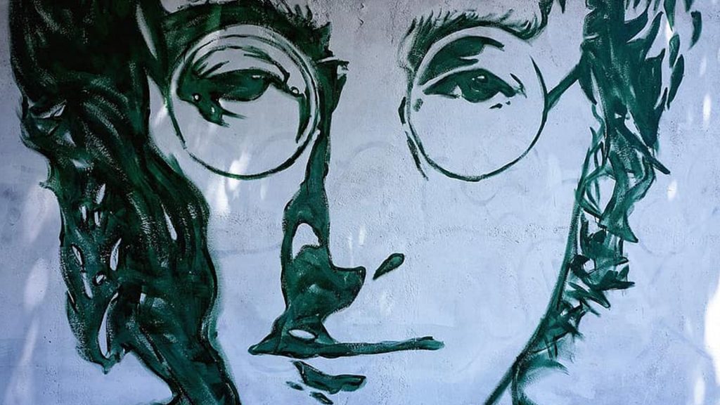 Der Kopf von John Lennon als Zeichnung