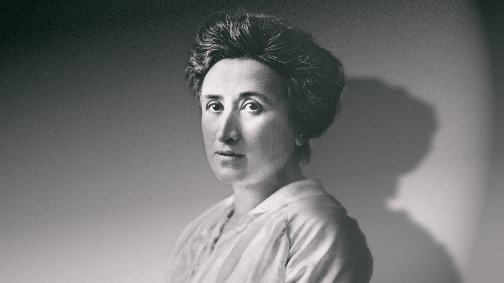 Rosa Luxemburg in schwarz-weiß