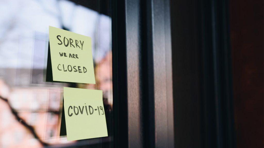 Zettel: Sorry, we are closed, Covid-19