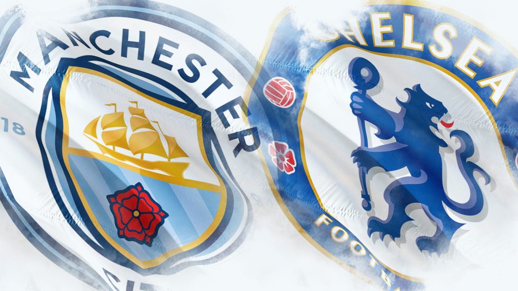 Logos von Manchester City und Chelsea