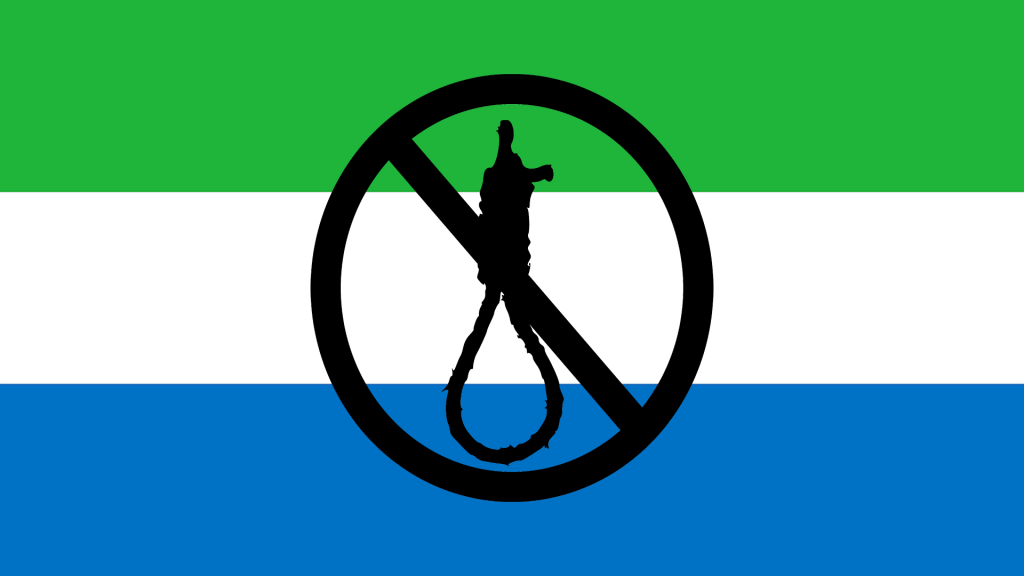 Flagge von Sierra Leone, Symbol des Verbots der Todesstrafe
