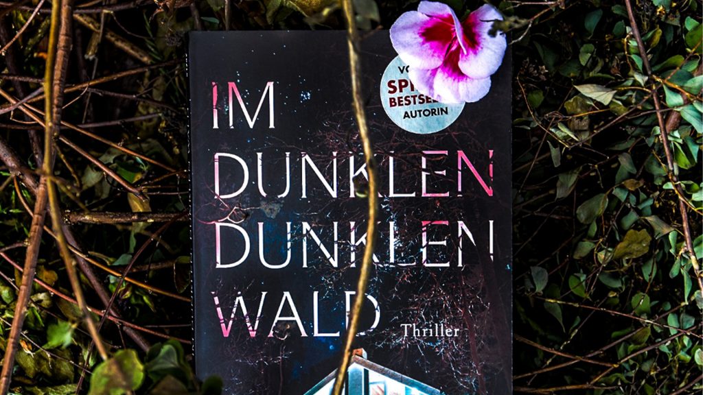 Buch im dunklen dunklen Wald liegt im Gras