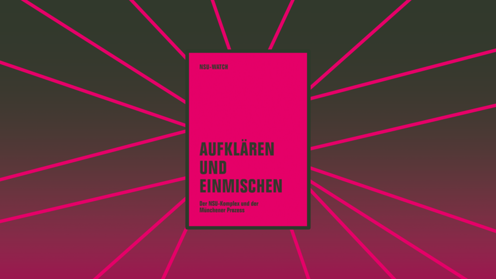 Buchcover in pink auf dunklem Hintergrund