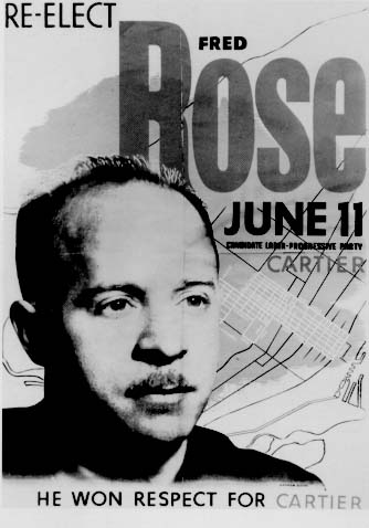 Wahlplakat "Re-elect Fred Rose June 11"