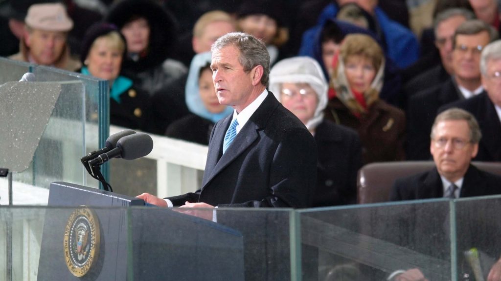 George W. Bush bei seiner Amtseinführung im Jahr 2001.