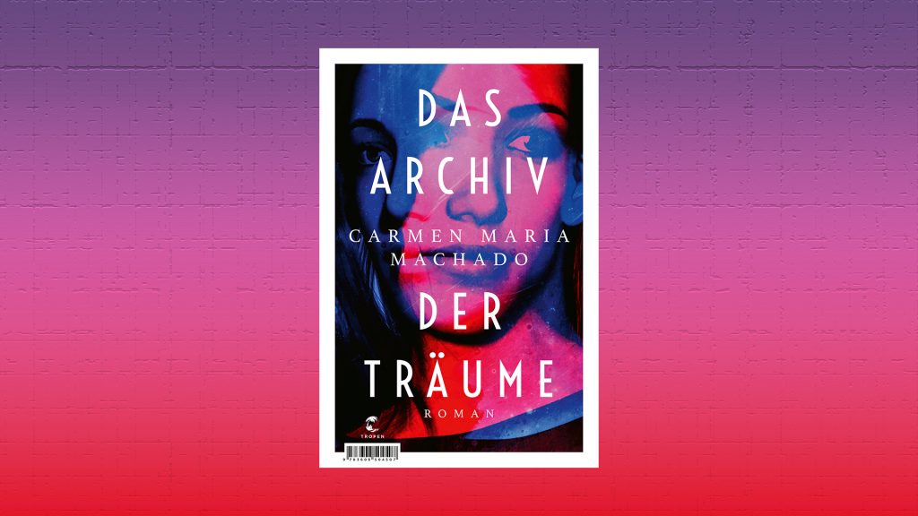 Buchcover von Archiv der Träume mit blau-rotem Hintergrund