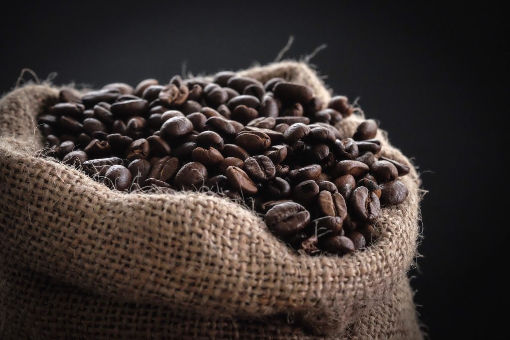 Ein Sack mit Kaffeebohnen