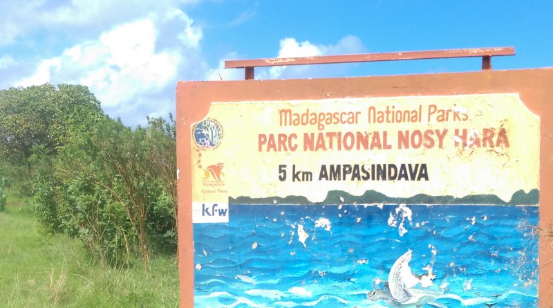 Schild "National Park" in Madagaskar