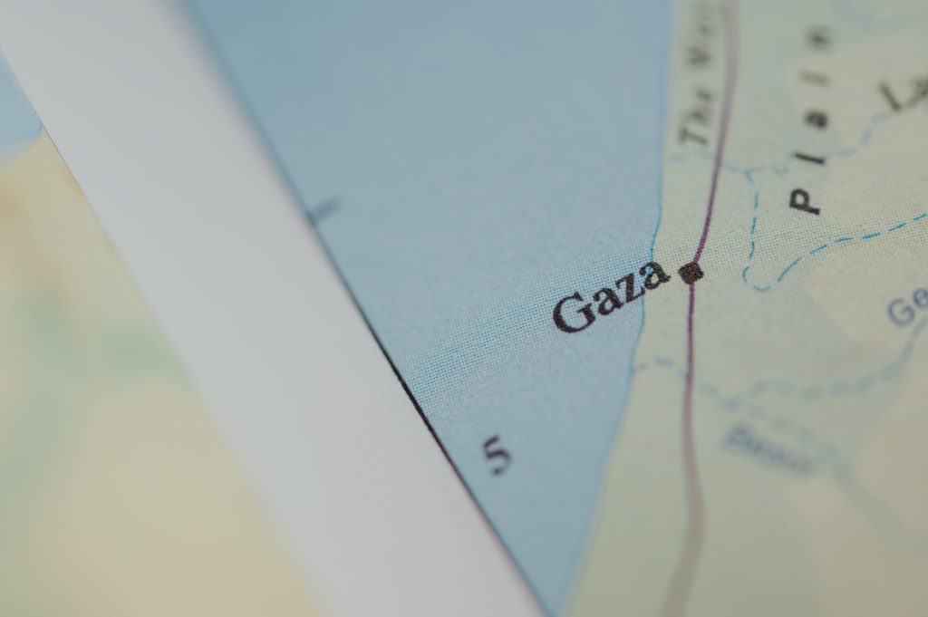 Gaza auf einer Karte