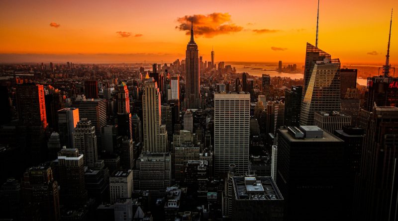 New York City bei Sonnenuntergang