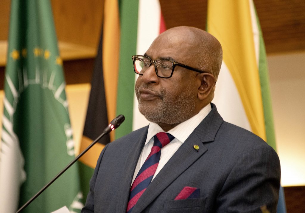 Azali Assoumani bei einer Rede.