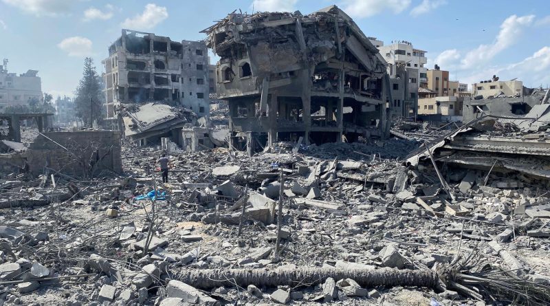 Zerstörte Gebäude im Gaza-Streifen im Oktober 2023.
