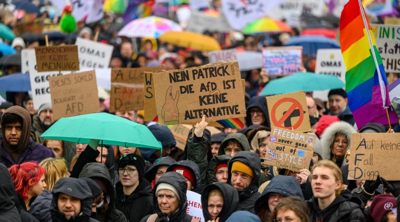 Demonstration gegen Rechtsextremismus in Berlin.