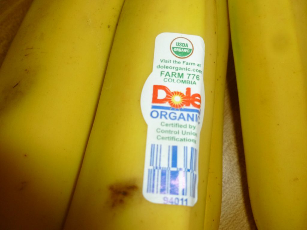 Nahaufnahme von Dole-Bananen