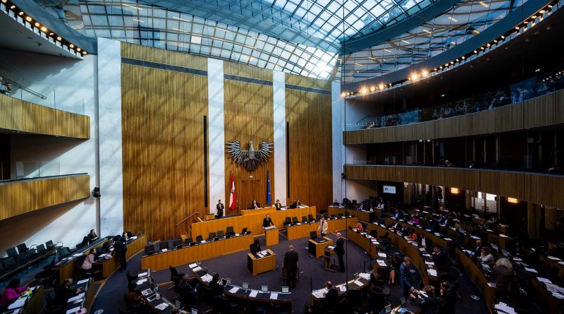 Blick in den Plenarsaal des österreichischen Parlaments