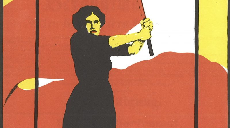 Ausschnitt aus einem Plakat für das Frauenwahlrecht im Jahr 1914.