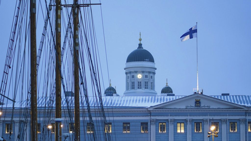 Flagge Finnlands in Helsinki