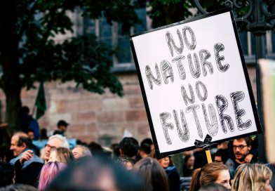 Demoschild: "No nature no future"