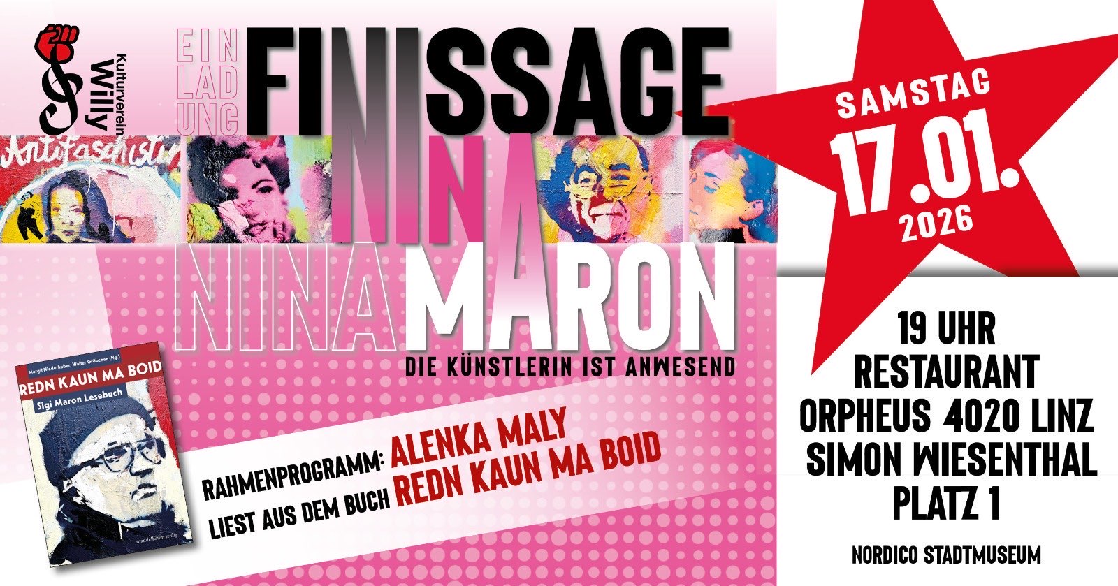 Finissage Nina Maron "If you'll never try, you'll never know” mit Lesung